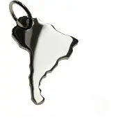 MOOYE ® - Collectie Zilveren Landkaart Zuid Amerika ketting hanger