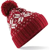 Beechfield 'Fair Isle Snowstar Beanie' Rood/Wit