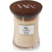 Woodwick Hourglass Medium Geurkaars - White Honey - 60 branduren