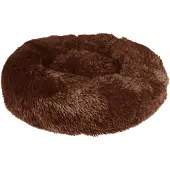 Flamingo Hondenmand – Donut Hondenmand – Kattenmand – Ronde Pluche Mand met Antislip – Mand Krems Bruin – Ø70 cm
