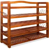 Casaria Schoenenrek 75x26x82cm – 2 stuks - Acaciahout Donkerbruin