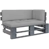 vidaXL Tuinhoekbank pallet geïmpregneerd grenenhout grijs