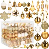Springos Kerstballen 153 Stuks Goud/Wit