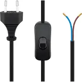 Goobay Aansluitsnoer | | 1.5 meter (2x 0.75mm², Met schakelaar, Zwart)
