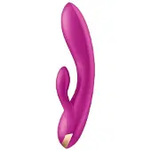 Satisfyer Satisfyer, vibrator, Bluetooth Rabbit, Double Flex, 20 cm, met app, 3 motoren, gemaakt van volledig siliconen, oplaadbaar, waterdicht