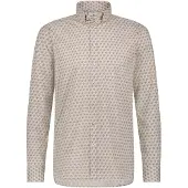 State of Art casual overhemd wijde fit beige geprint katoen