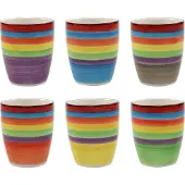 Studio Tavola Tavola - Koffiemokken - Zonder Oor - Kleurrijk - Aardewerk - 160Ml - 6 Stuks - Ibizia