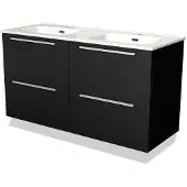 Maxaro Modulo Badkamermeubel met wastafel | 120 cm Mat zwart Vlak front Keramiek 4 lades
