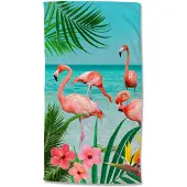 Good Morning strandlaken Flamingo multi - 100 x 180 cm