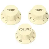 Fender 991369002 linkshandige strat knoppen, 1V + 2T, verouderd wit