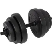 Tunturi Dumbbellset - Halterset - Totaal 15 kg - Zwart Vinyl - Incl. gratis fitness app