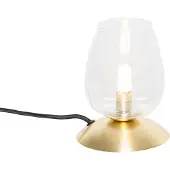 QAZQA Klassieke tafellamp goud met glas - Elien