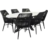 AVH-Collectie Chianti Salvador dining tuinset 220x115xH75 cm 7 delig polywood