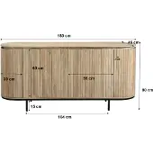 LivingFurn dressoir noor natural 170cm mangohout / gecoat staal