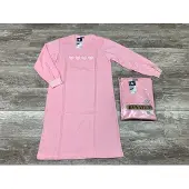 Lunatex - dames nachthemd 224129 - badstof - roze - maat XL