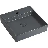 Guido Gusto Wastafel Andrea 44x44x10cm mat antraciet met 1 kraangat inclusief afvoerplug