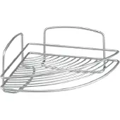 Metaltex - Onda Badkamerrek Hoekplank – 22x22x11 cm – Zilver – Metaal Polytherm coating – 5 Jaar Garantie
