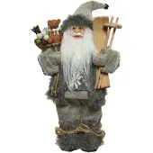 Décoris Kerstman H45cm grijs polyester grijs Polyester Kerstman pop