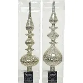 Décoris Piek antique glas zilver h35cm zilver Glas Pieken