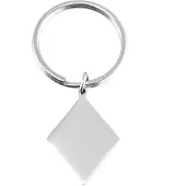 LGT JWLS Zilverkleurige Sleutelhanger Ruiten Edelstaal