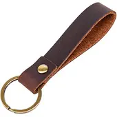 LGT JWLS Sleutelhanger Lus Leer Donkerbruin met Sleutelring