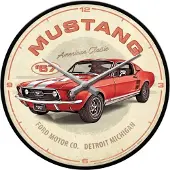 Nostalgic Art Wall Clock Mustang - GT 1967 Red
