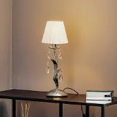 ONLI Tafellamp Jacqueline, 1-lamp, wit Jacqueline, chroom / zilver, Woon-/ Eetkamer, metaal, Tafellamp