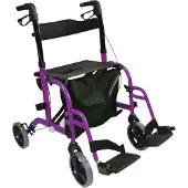 Adhome Duo Deluxe: Rollator én Rolstoel Paars