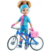 Paola Reina Puppe Amigas Dasha Fiets, 32 cm - Fashionpopp met accessoires