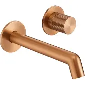 Ben Engraved Line afdekset voor inbouw wastafelkraan geborsteld koper pvd-coating
