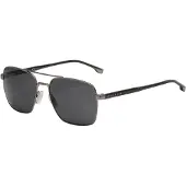 HUGO BOSS Piloten Mannen Matte Ruthenium Grijs Polarisated Boss 1045/S