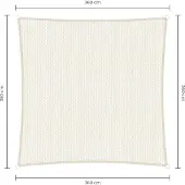 Sunfighters vierkant 3,6 meter Wit