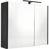 Best design Happy spiegelkast met verlichting 60x60cm zwart mat
