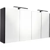 Best design Happy spiegelkast met verlichting 120x60cm zwart mat