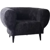 Ptmd Elefan Anthracite Fauteuil Round Armrest (Antraciet, 106x75x77cm)