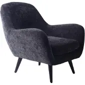Ptmd Donny Anthracite Fauteuil Black Wooden Legs (Antraciet, 82x84x92cm)