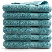 DoubleDry Handdoek Hotel Collectie - 6 stuks - 70x140 - denim blauw