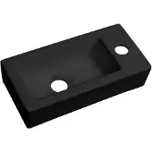 Sapho Zoe keramische fontein 37x18cm zwart mat