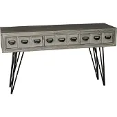 Ptmd collection PTMD Earleen houten wit grijze bijzettafel - 140 cm (Grijs, 140x42.5x78.5cm)