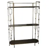 Ptmd collection zoya metal brass open kast 3 planken