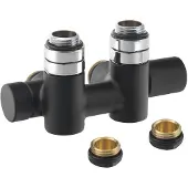 Sapho Twin Combi onderblok middenaansluiting zwart mat