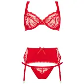 Christine le Duc - 3-delige Bh-set Marzia rood - S/M