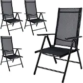 Casaria Tuinstoelen Bern 4 stuks Antraciet Aluminium