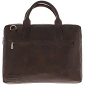 Plevier Toploader Rundleer Laptoptas 15.6" Donkerbruin