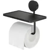 Geesa Opal Toiletrolhouder met Planchet - Zwart