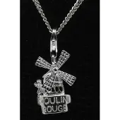 MOOYE ® - Collectie Zilveren Moulin Rouge Parijs hanger én bedel