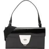 Coccinelle Leren Schoudertas Koppeling Coccinellenico Shiny Cal Handbag Noir Zwart