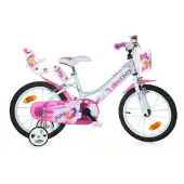 Dino Bikes Fairy 16 Inch 27 Cm Meisjes Knijprem Wit/roze