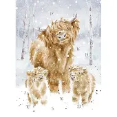 Wrendale Designs Adventskalender Kaart A4 Wrendale - A Highland Christmas Advent Calendar
