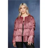 Smiffys Festival jasje tinsel | Pink carnavalsjas (pink, L/XL)
